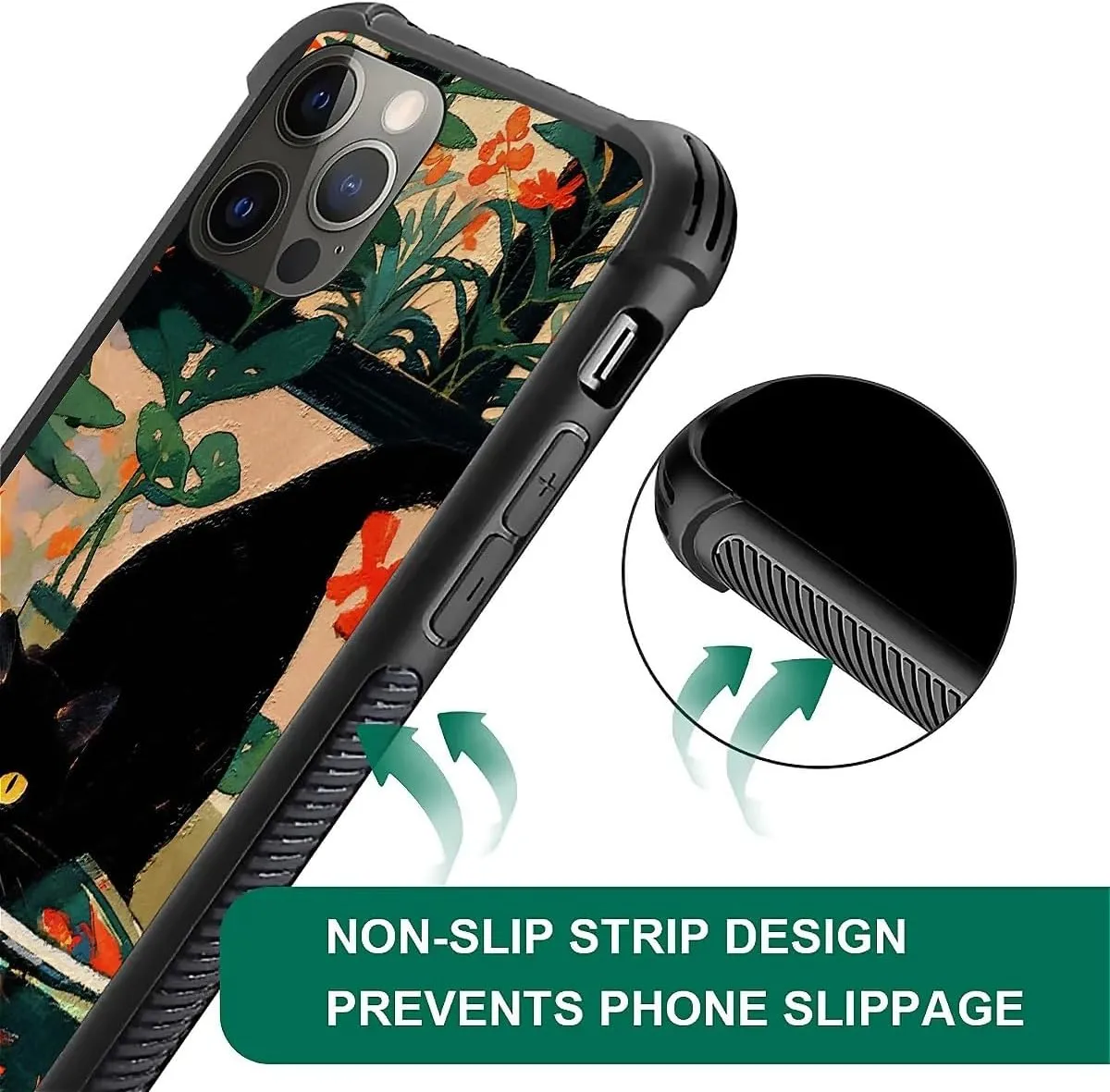 Phone Case Compatible with iPhone 11 Pro - Wireless Charging Compatible,S Oil Painting Goldfish Cat TPU Bumper and Hard PC Pattern Back Case