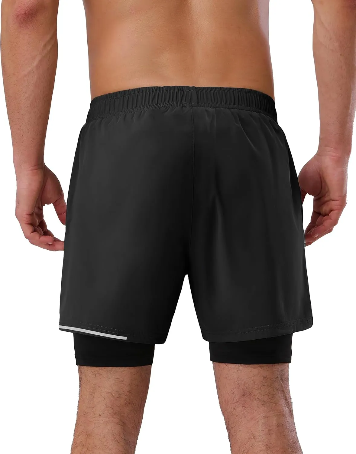 Pioneer Camp Men's Gym Running Shorts with Zipper Pockets 5 inch Inseam 2 in 1 Quick Dry Workout Athletic Shorts with Liner