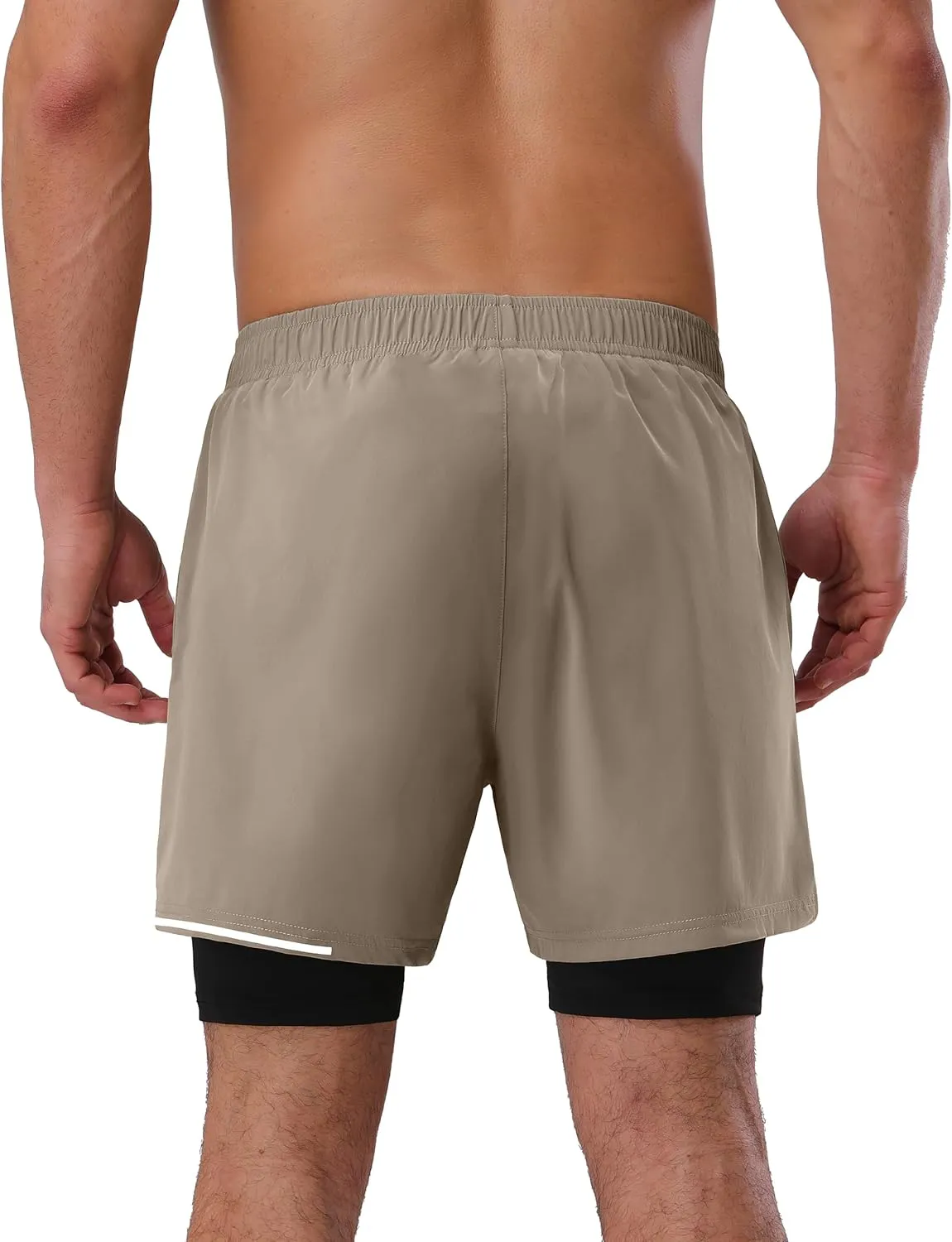 Pioneer Camp Men's Gym Running Shorts with Zipper Pockets 5 inch Inseam 2 in 1 Quick Dry Workout Athletic Shorts with Liner