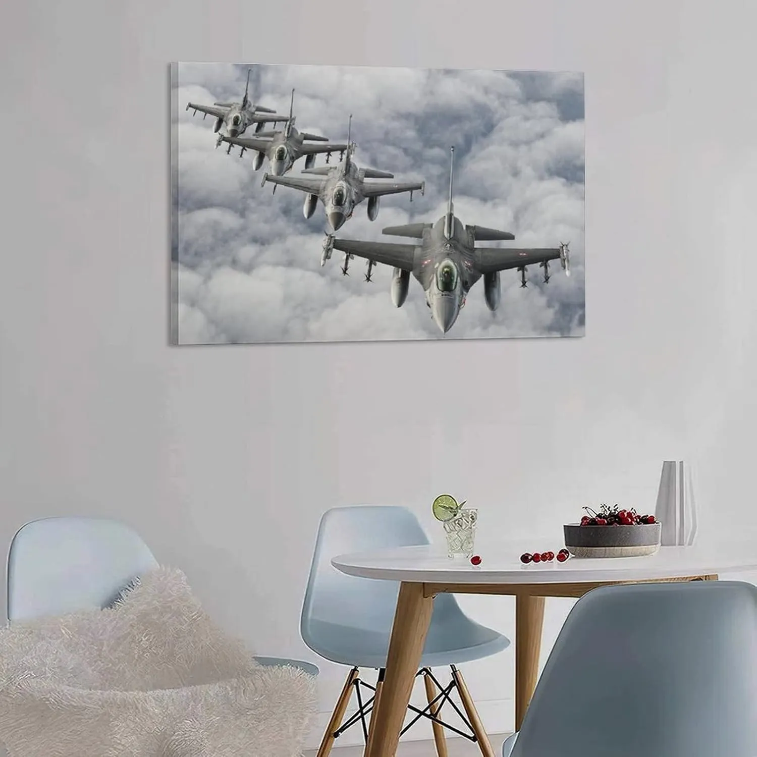 Plane General Dynamics F-16 Fighting Falcon Light Combat Aircraft 03 Room Aesthetics Posters Canvas Posters Bedroom Decoration Sports Office Decoration Gifts Wall Art Decoration Printing Posters 16x24