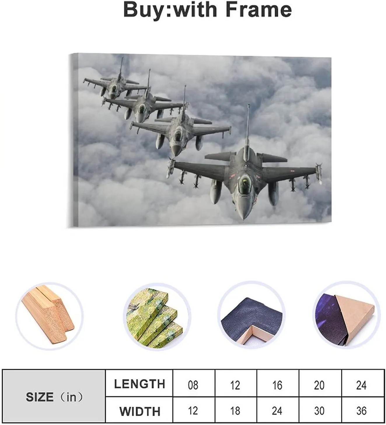 Plane General Dynamics F-16 Fighting Falcon Light Combat Aircraft 03 Room Aesthetics Posters Canvas Posters Bedroom Decoration Sports Office Decoration Gifts Wall Art Decoration Printing Posters 16x24