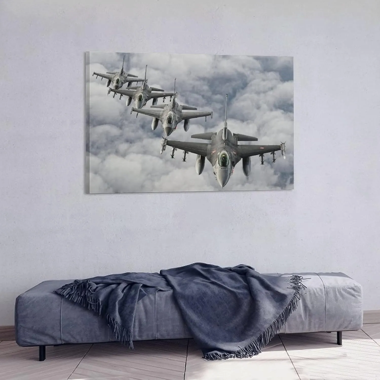 Plane General Dynamics F-16 Fighting Falcon Light Combat Aircraft 03 Room Aesthetics Posters Canvas Posters Bedroom Decoration Sports Office Decoration Gifts Wall Art Decoration Printing Posters 16x24