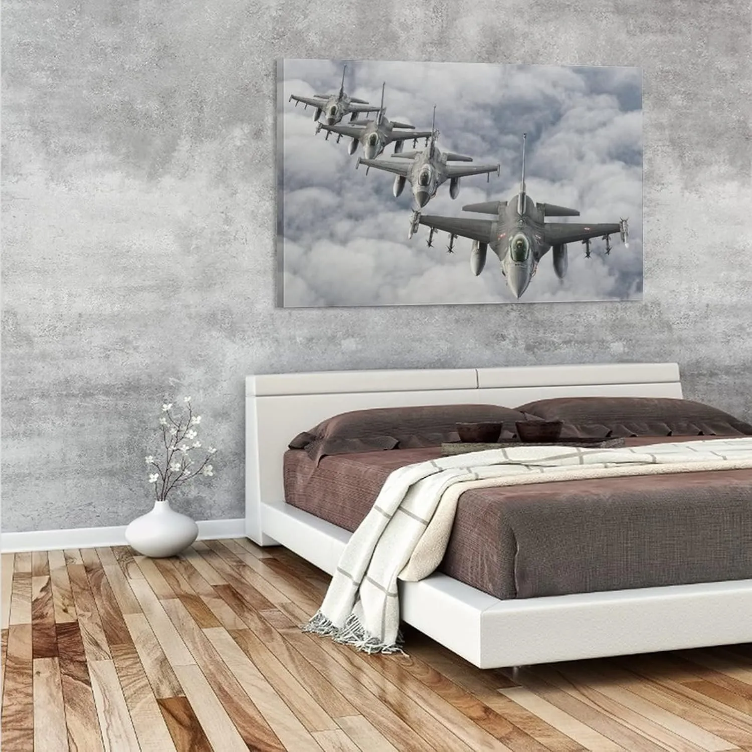 Plane General Dynamics F-16 Fighting Falcon Light Combat Aircraft 03 Room Aesthetics Posters Canvas Posters Bedroom Decoration Sports Office Decoration Gifts Wall Art Decoration Printing Posters 16x24