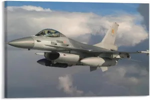 Plane General Dynamics F-16 Fighting Falcon Light Combat Aircraft 05 Room Aesthetics Posters Canvas Posters Bedroom Decoration Sports Office Decoration Gifts Wall Art Decoration Printing Posters 16x24