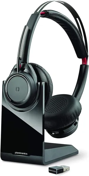 Plantronics B825 Voyager Focus Bluetooth USB Headset - Featuring Active Noise Cancellation f/Mobile Professionals - Upto 12 Hours of Talktime with 30 MTS. of Range (Single Pack)
