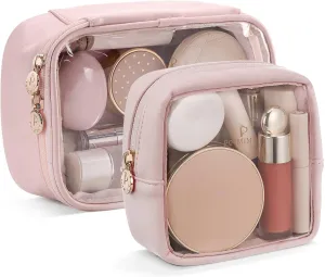 Pocmimut Makeup Bag,Mini Makeup Pouch with Small Toiletry Bag for Car Accessories for Women,Travel Essentials Organizers,Pink