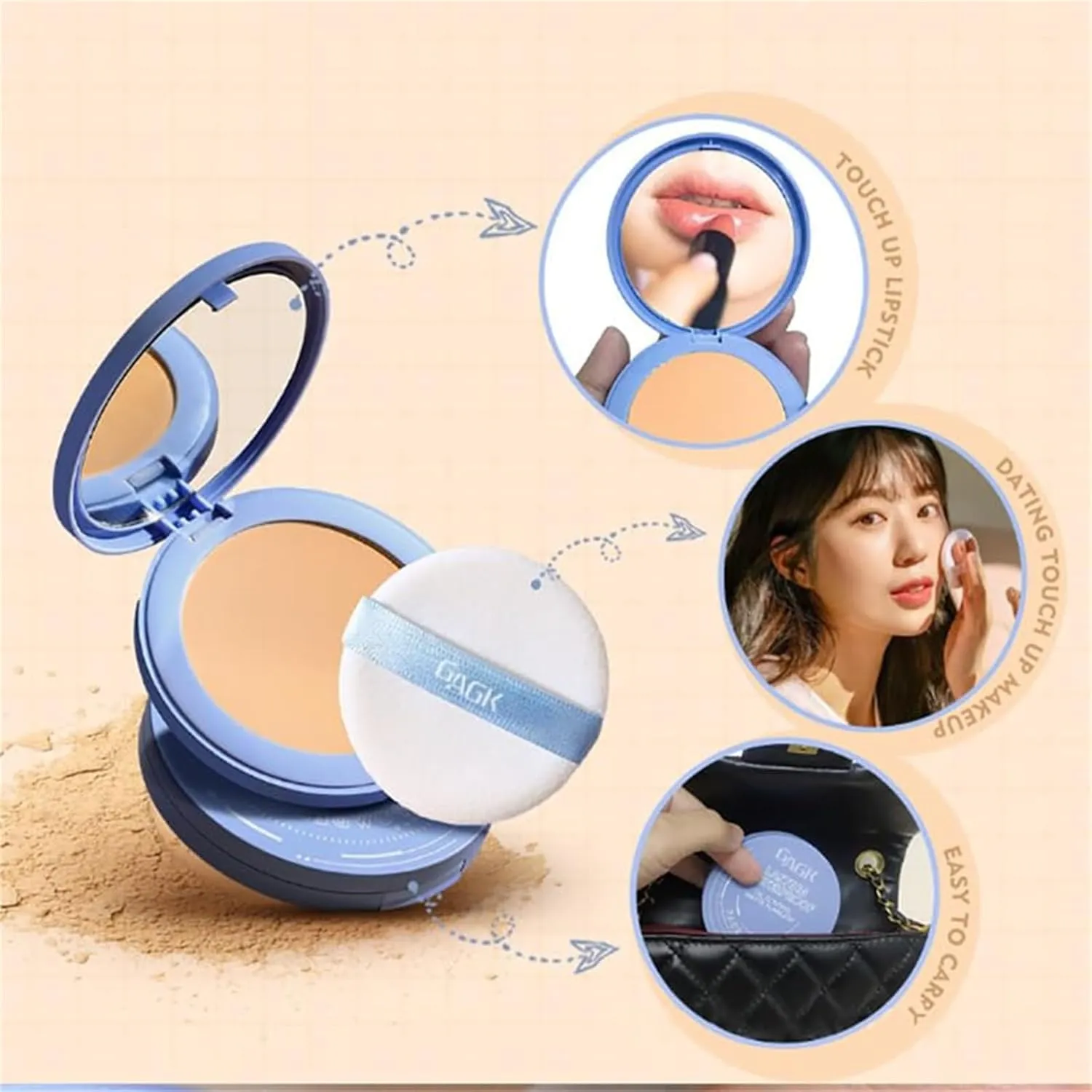 Polvo Gagk, Polvo Compacto Perfection Mate, Gagk Polvo Compacto Perfection Mate, Matte Wet and Dry Powder, Matte Perfection Pressed Powder-02 02