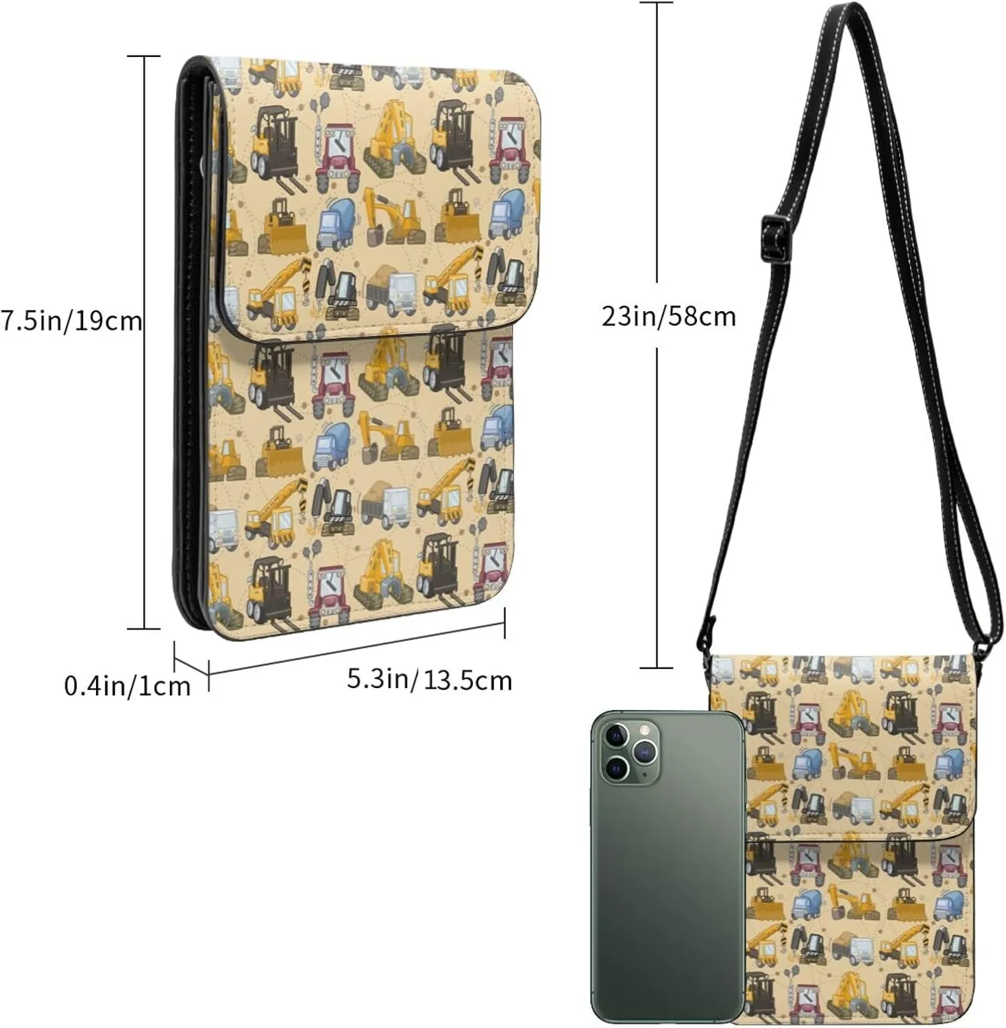 Pride Rainbow American Flag LGBT Leather Crossbody Cell Phone Purse Small Wallet Bags Adjustable Phone Bag for Women