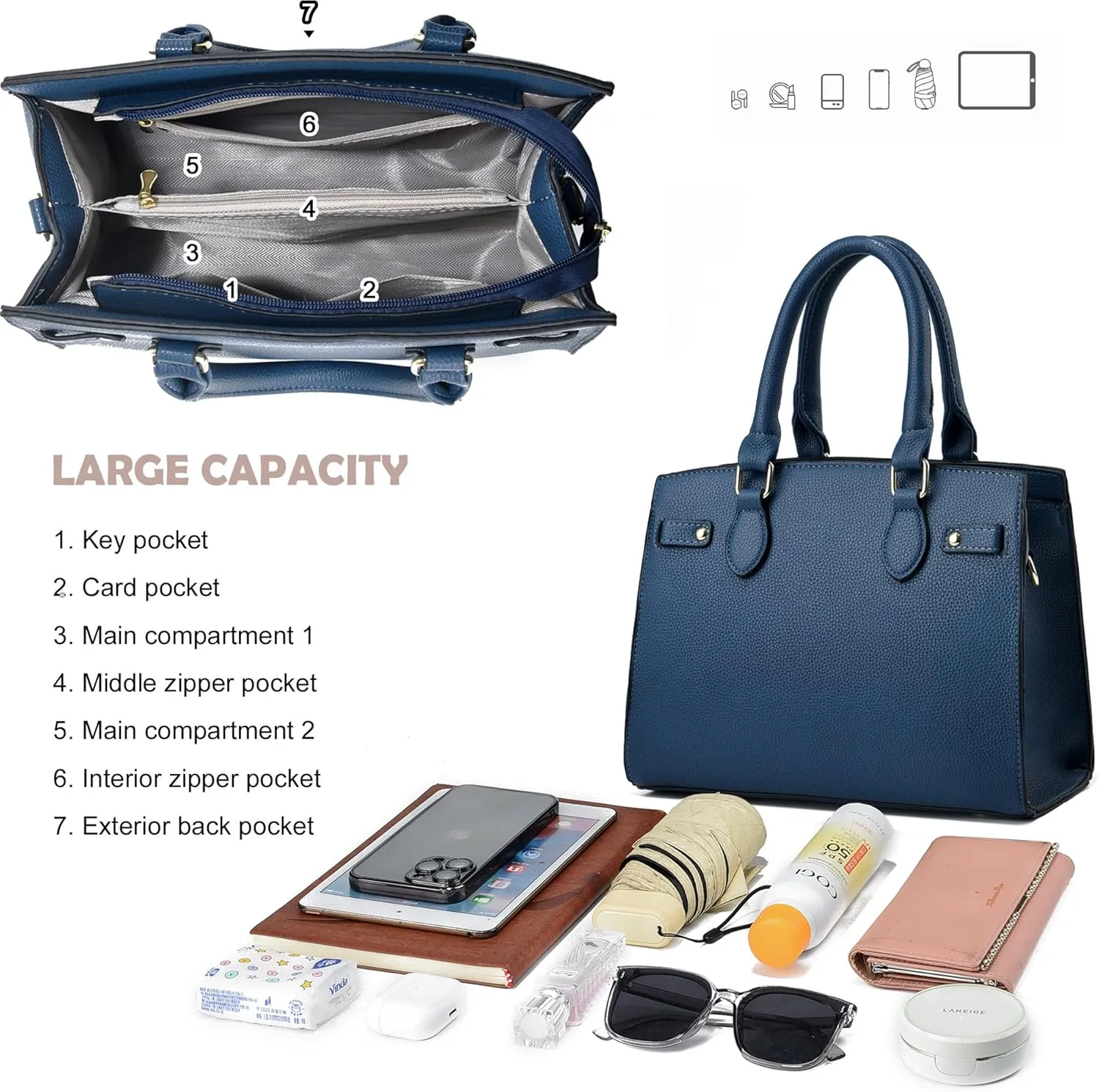 Purses and Handbags for Women Satchel Fashion Ladies Top Handle Shoulder Tote Bags