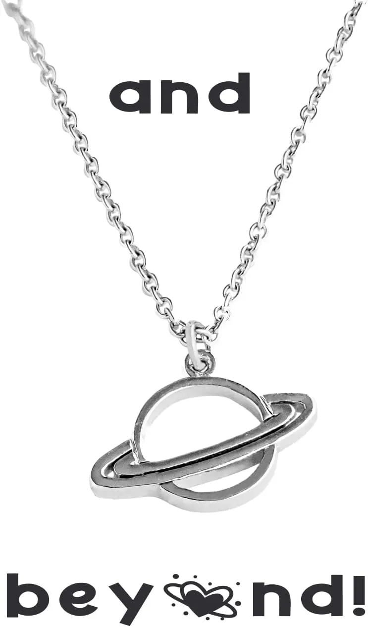 quan jewelry NASA Saturn Pendant Necklace and Rocket Ship Earrings Set, Space and Celestial Inspirational Jewelry, Gifts for Women, Handmade & Gift Giving Ready