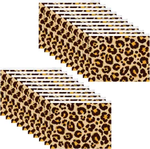 Reginary 50 Pieces Leopard Makeup Bags Waterproof Cosmetic Bag with Zipper Toiletry Pouch for Woman Tavel Wedding Bridal Shower Bachelorette Birthday Party Favor