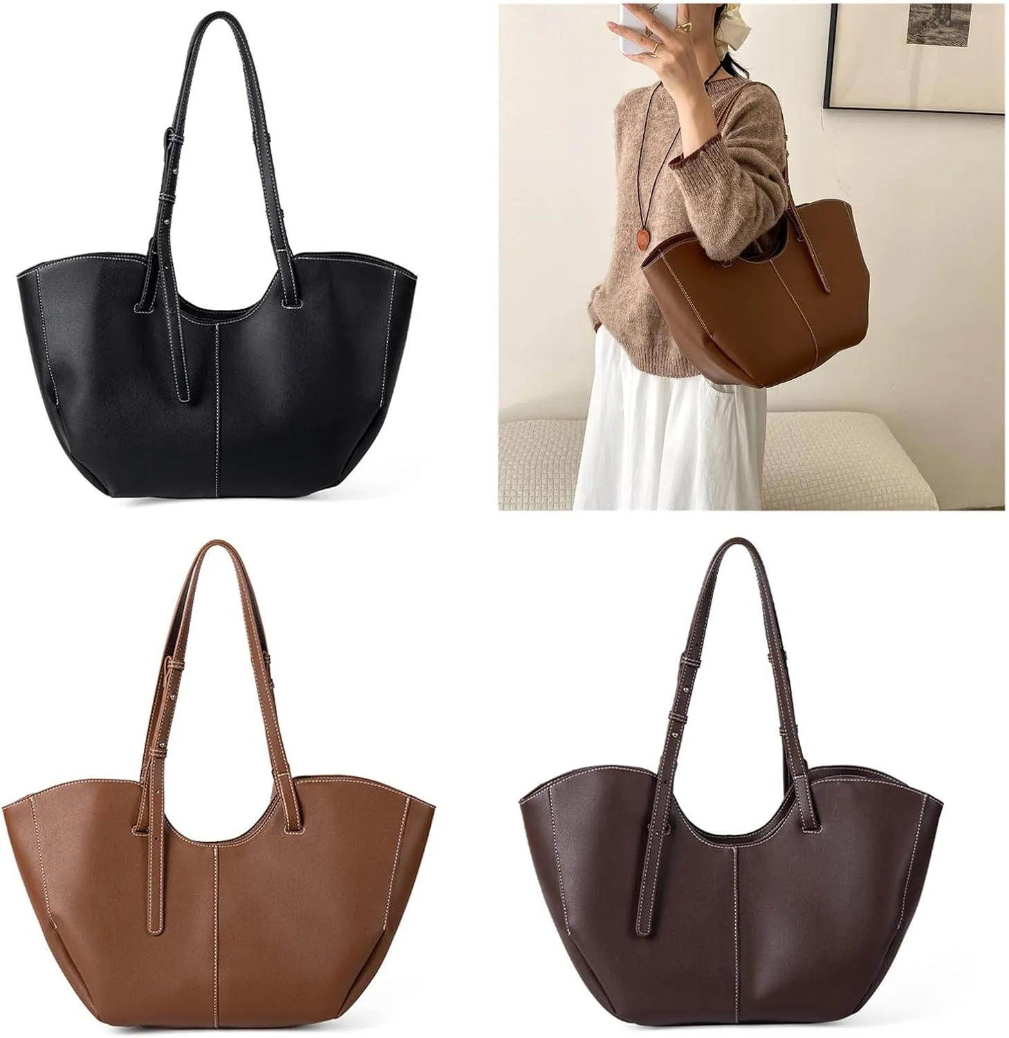 Retro Inspired Large Capacity Shoulder Bag for Women Elegant Korean Styles Handbag for Daily Commute and Fashion