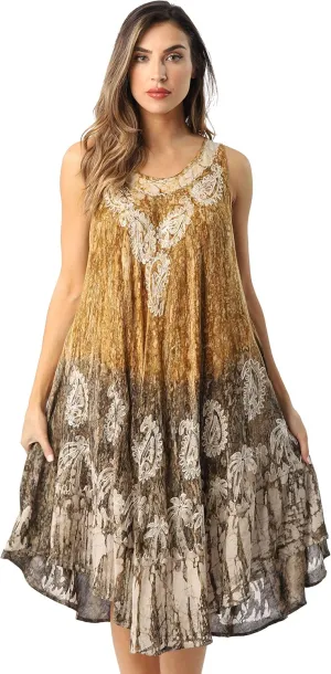 Riviera Sun Batik Marble Tie Dye Summer Dress Beach Cover up