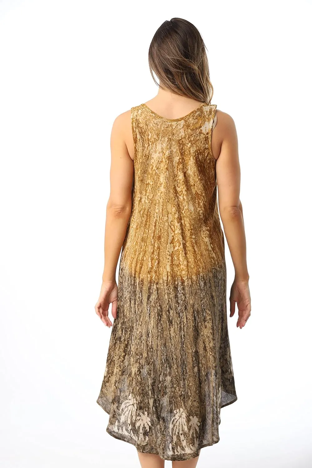 Riviera Sun Batik Marble Tie Dye Summer Dress Beach Cover up
