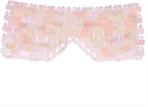 Rose Quartz Eye Mask, Gemstone Eye Mask 100% Natural Crystal Sleep Eye Mask, Reusable Jade Eye Mask Eliminate Wrinkles Puffiness Headache and Migraine Relief Eye Mask, Pink