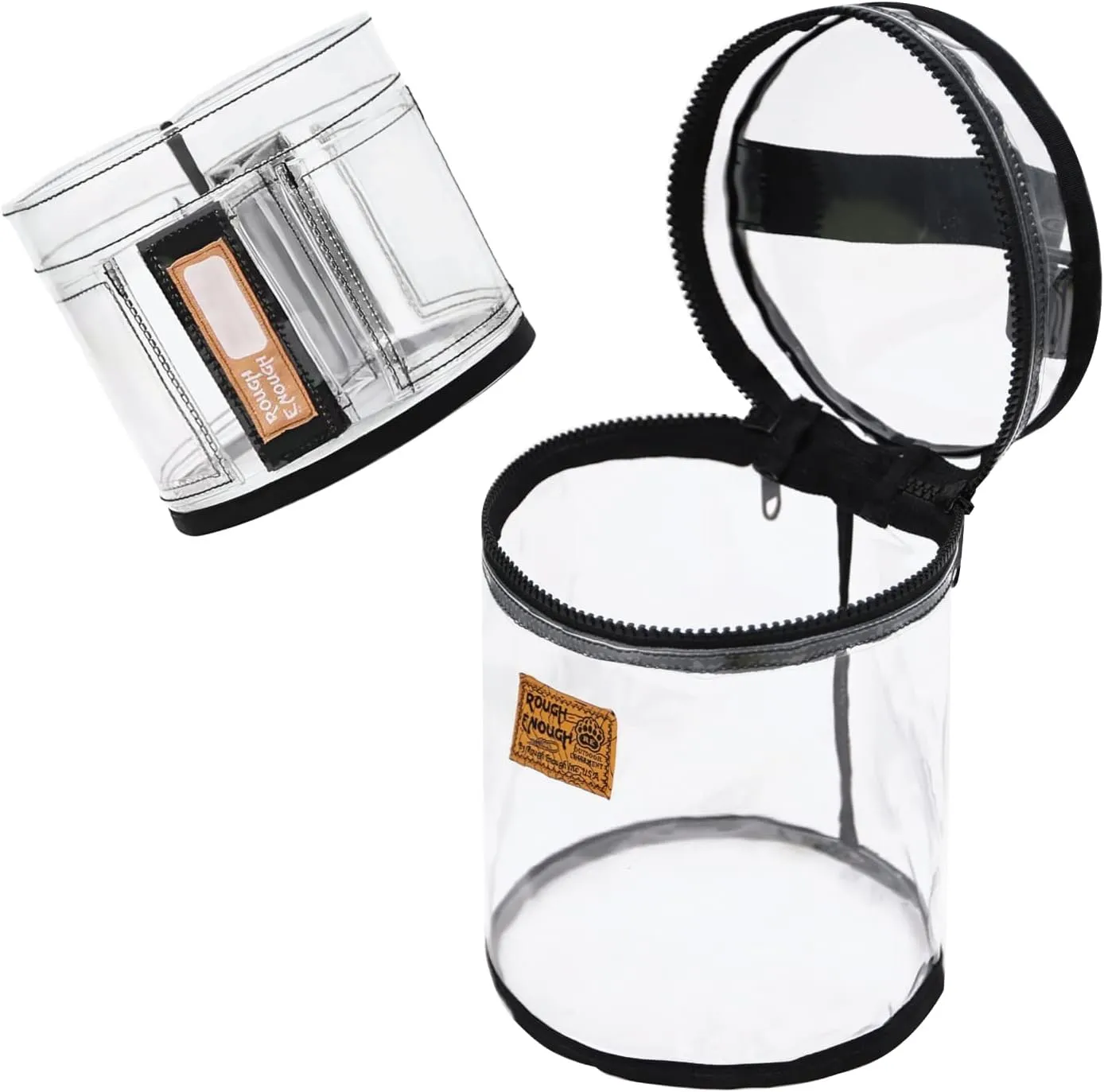 Rough Enough Clear Toiletry Bag for Traveling Women Travel Size Toiletries Makeup Essentials Organizer with Removable Insert