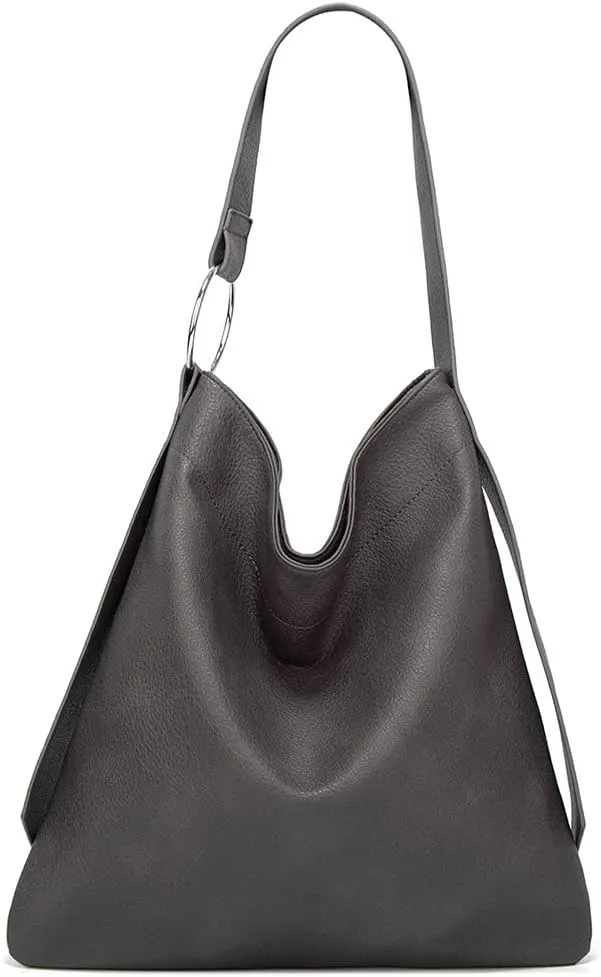 ROUROU Fashion Shoulder Bag for Women Large Capacity Handbag Top Handle Satchel PU Tote Bag Retro Purse