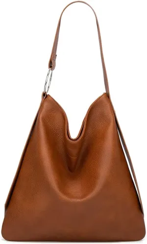 ROUROU Fashion Shoulder Bag for Women Large Capacity Handbag Top Handle Satchel PU Tote Bag Retro Purse