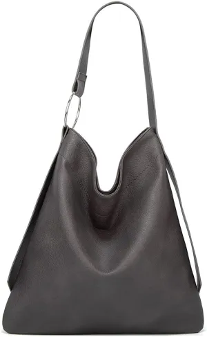 ROUROU Fashion Shoulder Bag for Women Large Capacity Handbag Top Handle Satchel PU Tote Bag Retro Purse