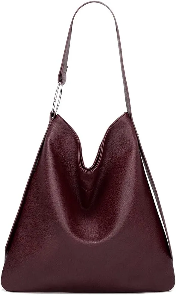 ROUROU Fashion Shoulder Bag for Women Large Capacity Handbag Top Handle Satchel PU Tote Bag Retro Purse