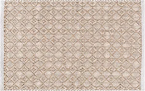 Rug Area Rugs 2x3 Ft Biege Cotton Diamond for Livingroom Bedroom Washable RagRug Non-Slip Farmhouse Carpet Indoor Area Runner Mat for Hallway, Entryway-24x36 Inches