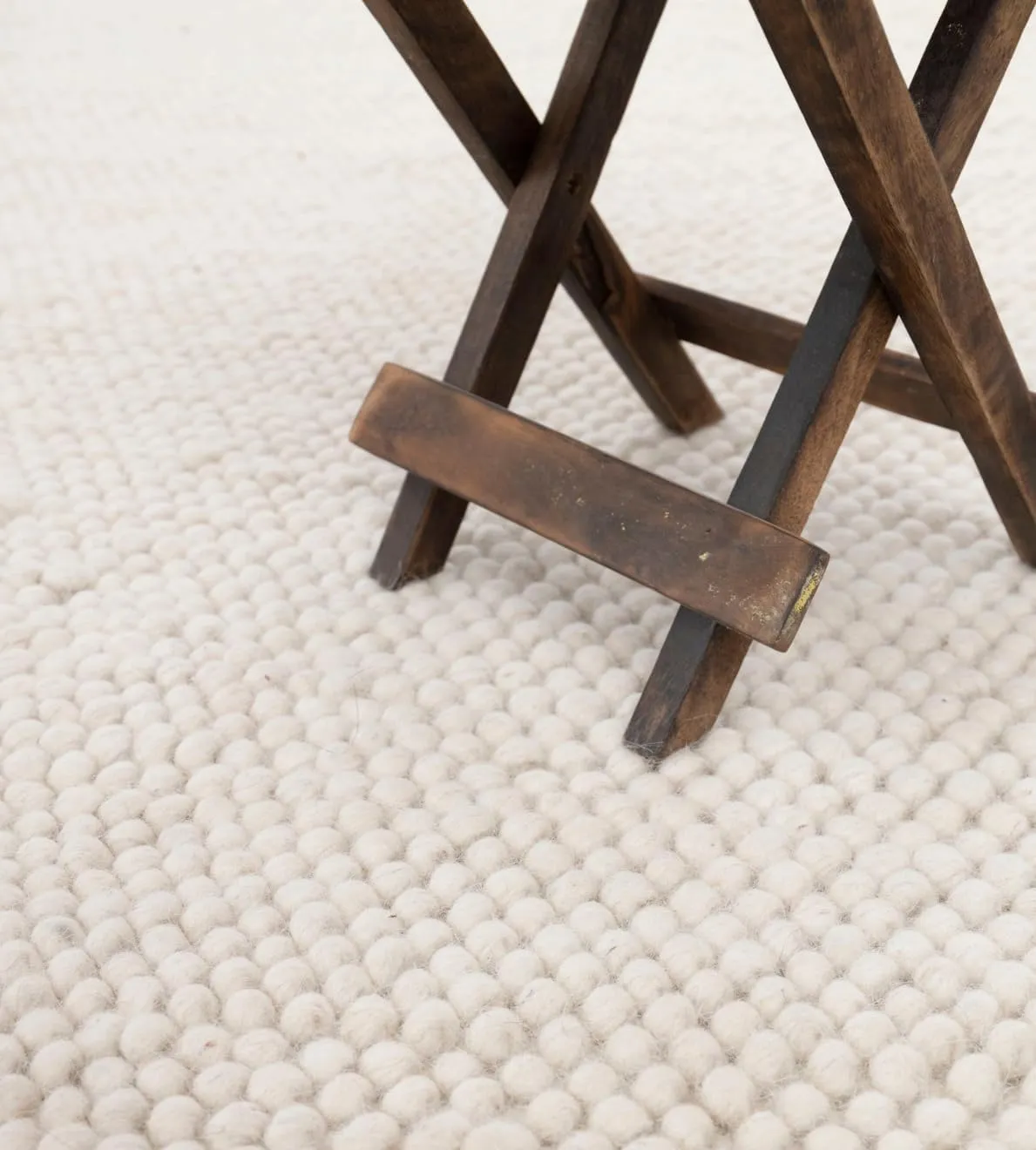 S & L Homes Wool Cotton Hand Woven Chunky Knit Popcorn Runner Rug - Ivory Contemporary Rug for Entryway Bedroom Kitchen (2.5' x 8' - Ivory)