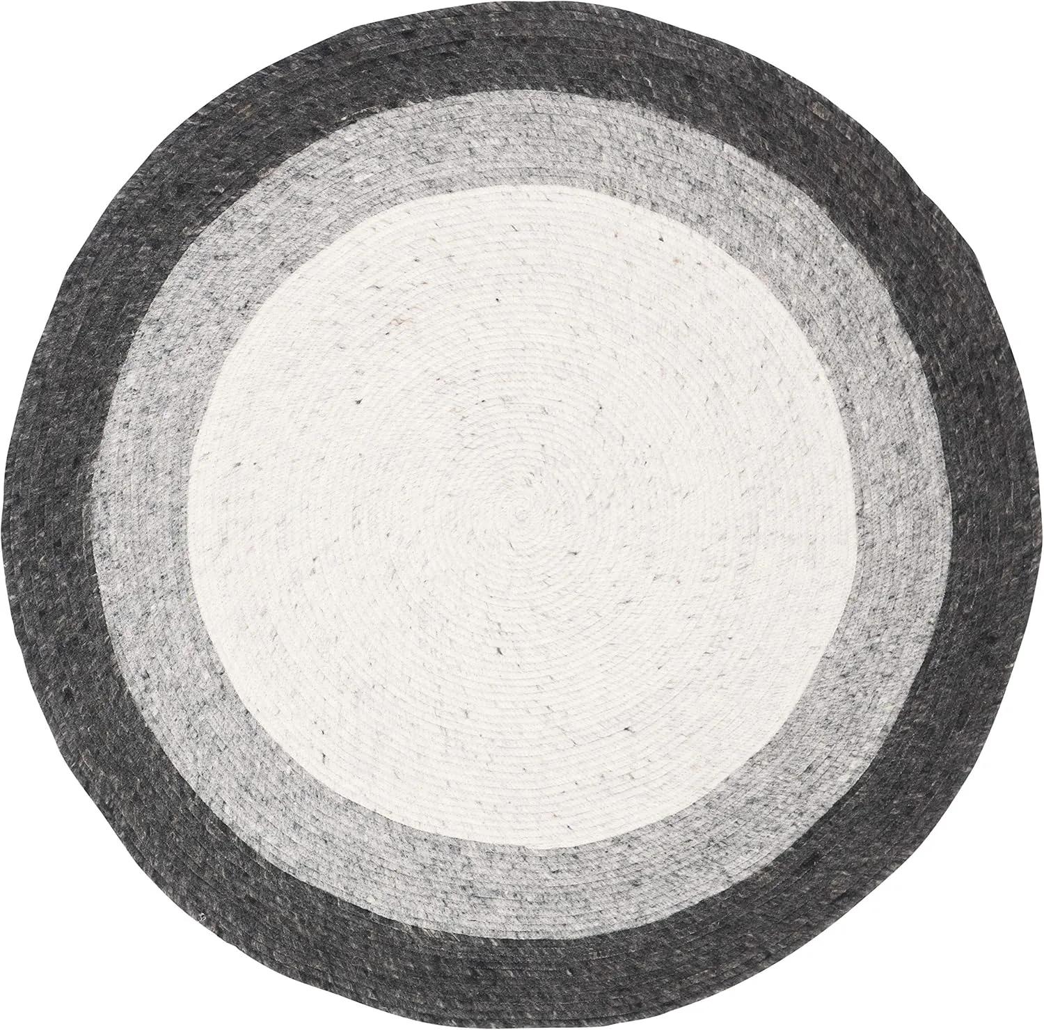 SAFAVIEH Braided Collection 4' Round Grey/Ivory BRD903A Handmade Country Cottage Reversible Wool Entryway Foyer Living Room Bedroom Kitchen Area Rug