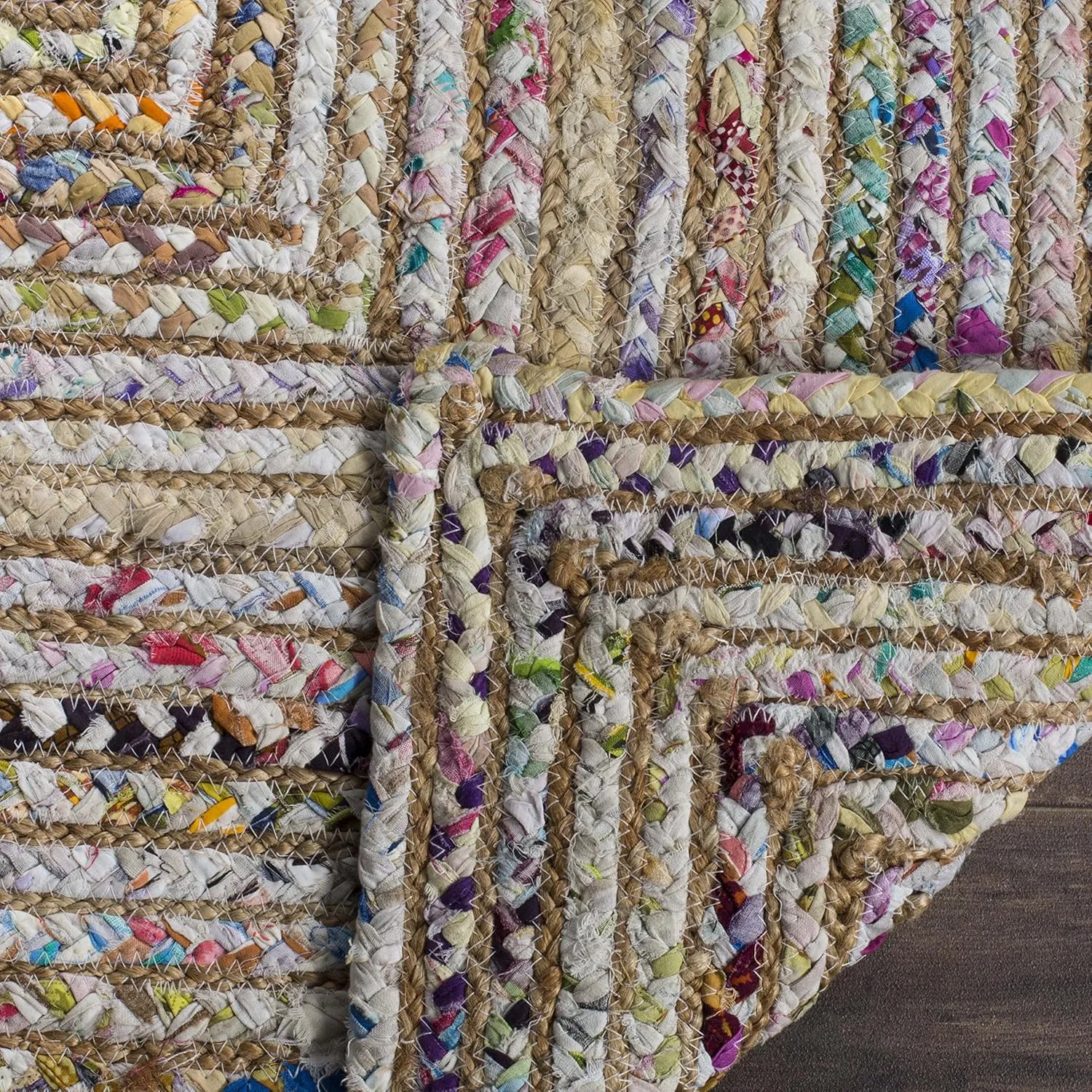 SAFAVIEH Cape Cod Collection Runner Rug - 2'3" x 6', Beige & Multi, Handmade Boho Braided Jute & Cotton, Ideal for High Traffic Areas in Living Room, Bedroom (CAP202B)