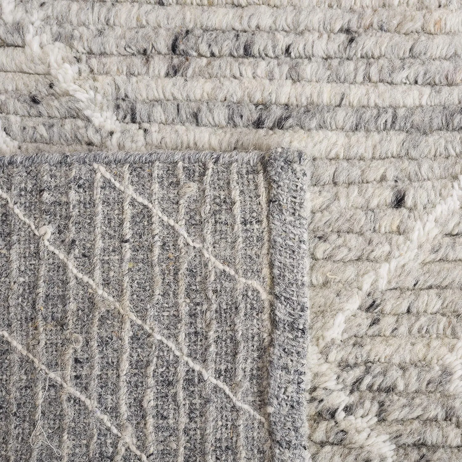 SAFAVIEH Kenya Collection Runner Rug - 2'3" x 9', Grey & Ivory, Handmade Moroccan Boho Trellis Wool, Ideal for High Traffic Areas in Living Room, Bedroom (KNY778F)