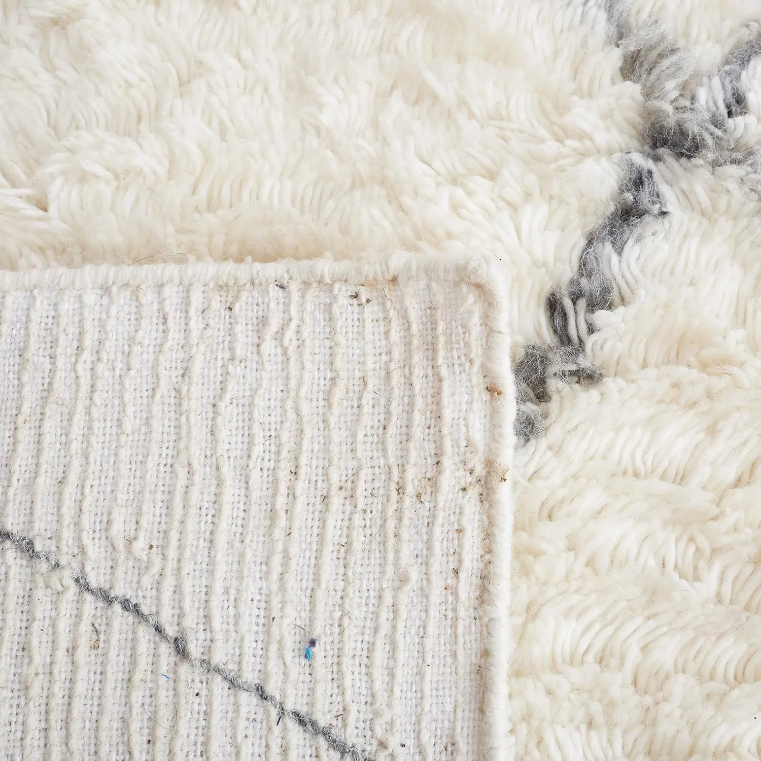 SAFAVIEH Kenya Collection Runner Rug - 2'3" x 9', Ivory & Grey, Handmade Moroccan Boho Trellis Wool Blend, 1.2-inch Thick Ideal for High Traffic Areas in Living Room, Bedroom (KNY775A)