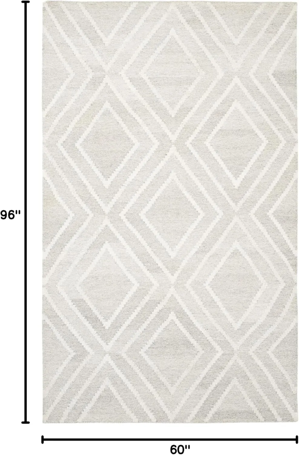 SAFAVIEH Kilim Collection Area Rug - 5' x 8', Ivory & Ivory, Handmade Moroccan Viscose, Ideal for High Traffic Areas in Living Room, Bedroom (KLM516B)