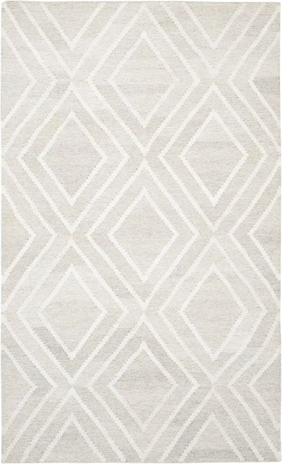 SAFAVIEH Kilim Collection Area Rug - 5' x 8', Ivory & Ivory, Handmade Moroccan Viscose, Ideal for High Traffic Areas in Living Room, Bedroom (KLM516B)