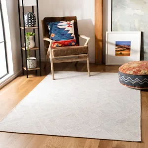 SAFAVIEH Kilim Collection Area Rug - 5' x 8', Ivory & Ivory, Handmade Moroccan Viscose, Ideal for High Traffic Areas in Living Room, Bedroom (KLM516B)