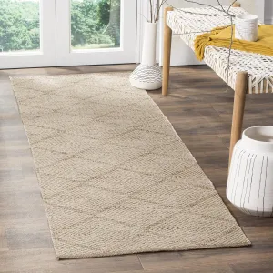 SAFAVIEH Montauk Collection Runner Rug - 2'3" x 13', Beige, Handmade Cotton, Ideal for High Traffic Areas in Living Room, Bedroom (MTK821E)