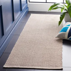 SAFAVIEH Montauk Collection Runner Rug - 2'3" x 7', Ivory & Beige, Handmade Cotton, Ideal for High Traffic Areas in Living Room, Bedroom (MTK717G)