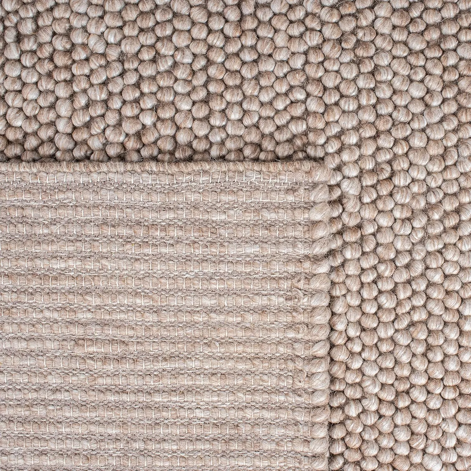 SAFAVIEH Natura Collection Area Rug - 9' x 12', Brown, Handmade Farmhouse Wool, Ideal for High Traffic Areas in Living Room, Bedroom (NAT620T)