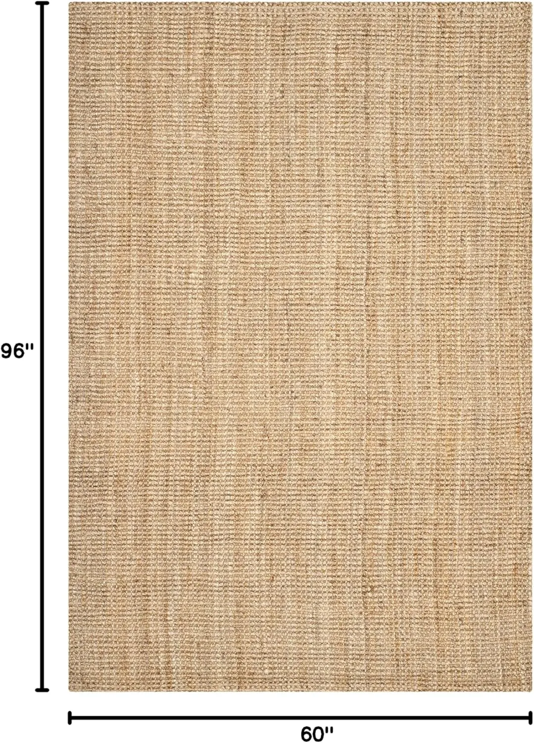 SAFAVIEH Natural Fiber Collection Area Rug - 5' x 8', Natural, Handmade Farmhouse Jute, Ideal for High Traffic Areas in Living Room, Bedroom (NF747A)