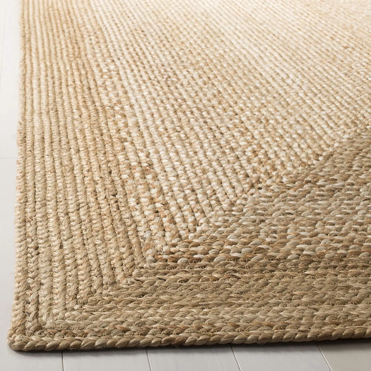 SAFAVIEH Natural Fiber Collection Area Rug - 8' x 10', Natural & Ivory, Handmade Farmhouse Boho Coastal Rustic Jute, Ideal for High Traffic Areas in Living Room, Bedroom (NF885B)