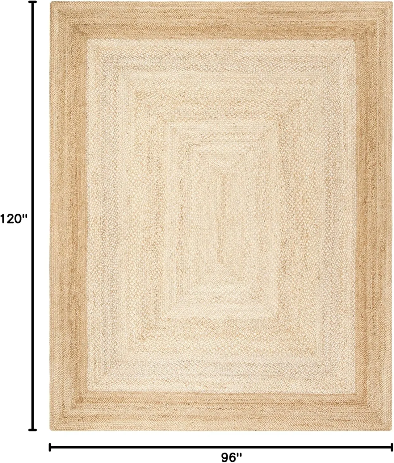 SAFAVIEH Natural Fiber Collection Area Rug - 8' x 10', Natural & Ivory, Handmade Farmhouse Boho Coastal Rustic Jute, Ideal for High Traffic Areas in Living Room, Bedroom (NF885B)