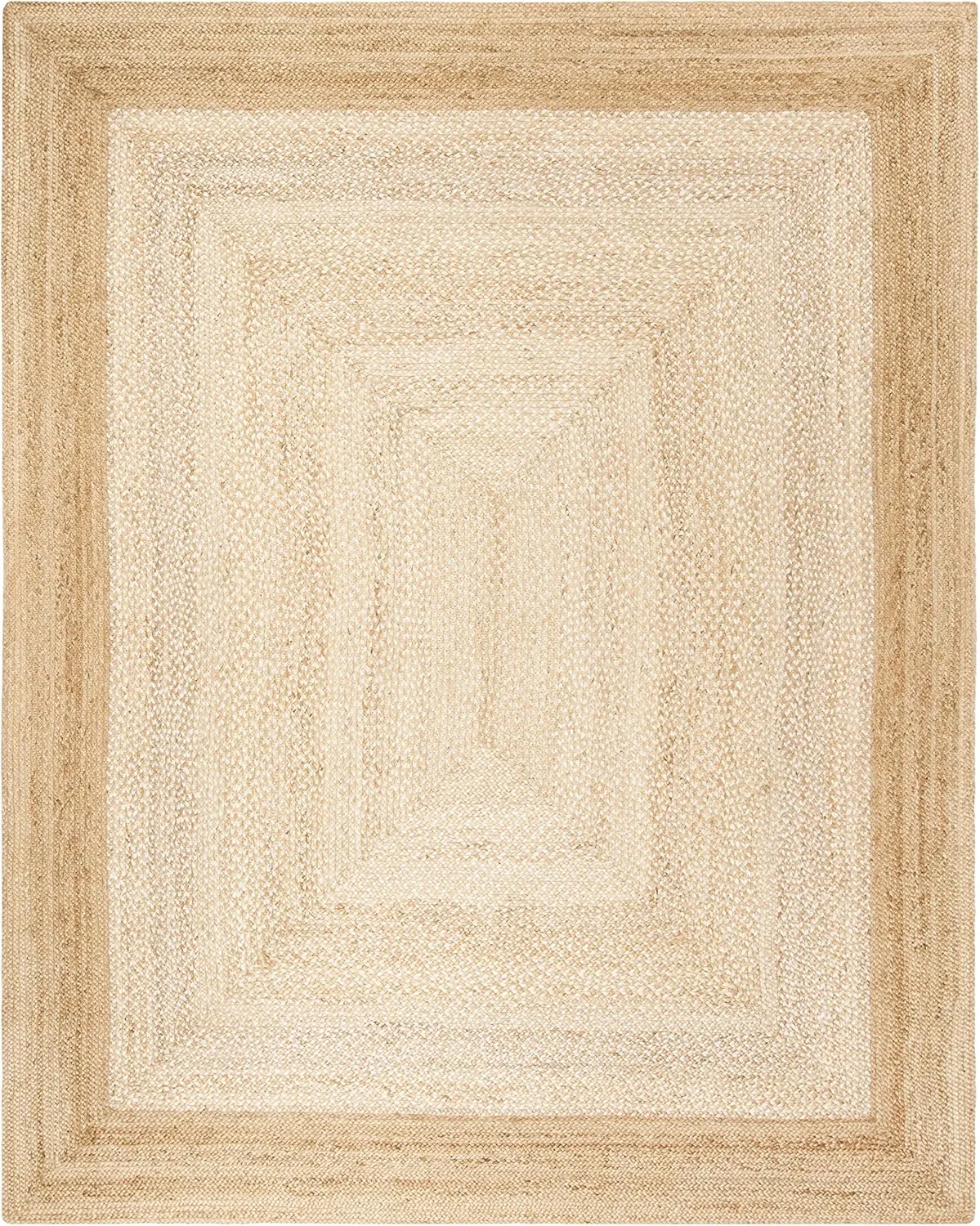 SAFAVIEH Natural Fiber Collection Area Rug - 8' x 10', Natural & Ivory, Handmade Farmhouse Boho Coastal Rustic Jute, Ideal for High Traffic Areas in Living Room, Bedroom (NF885B)
