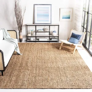 SAFAVIEH Natural Fiber Collection Area Rug - 8' x 10', Natural, Handmade Chunky Textured Jute 0.75-inch Thick, Ideal for High Traffic Areas in Living Room, Bedroom (NF447A)