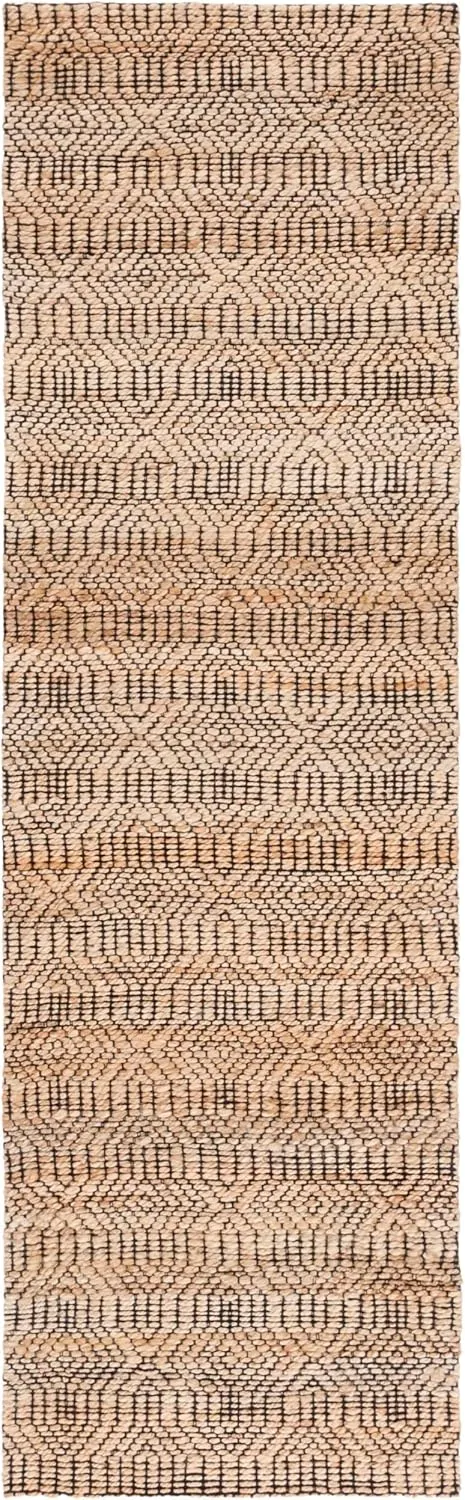 SAFAVIEH Natural Fiber Collection Runner - 2'3" x 8', Natural & Black, Handmade Jute, Ideal for The Living Room, Dining, Bedroom (NFB659Z)