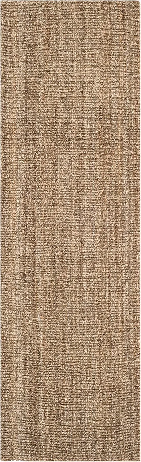 SAFAVIEH Natural Fiber Collection Runner Rug - 2'6" x 6', Natural & Grey, Handmade Chunky Textured Jute 0.75-inch Thick, Ideal for High Traffic Areas in Living Room, Bedroom (NF447M)