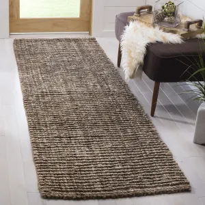 SAFAVIEH Natural Fiber Collection Runner Rug - 2'6" x 6', Natural & Grey, Handmade Chunky Textured Jute 0.75-inch Thick, Ideal for High Traffic Areas in Living Room, Bedroom (NF447M)