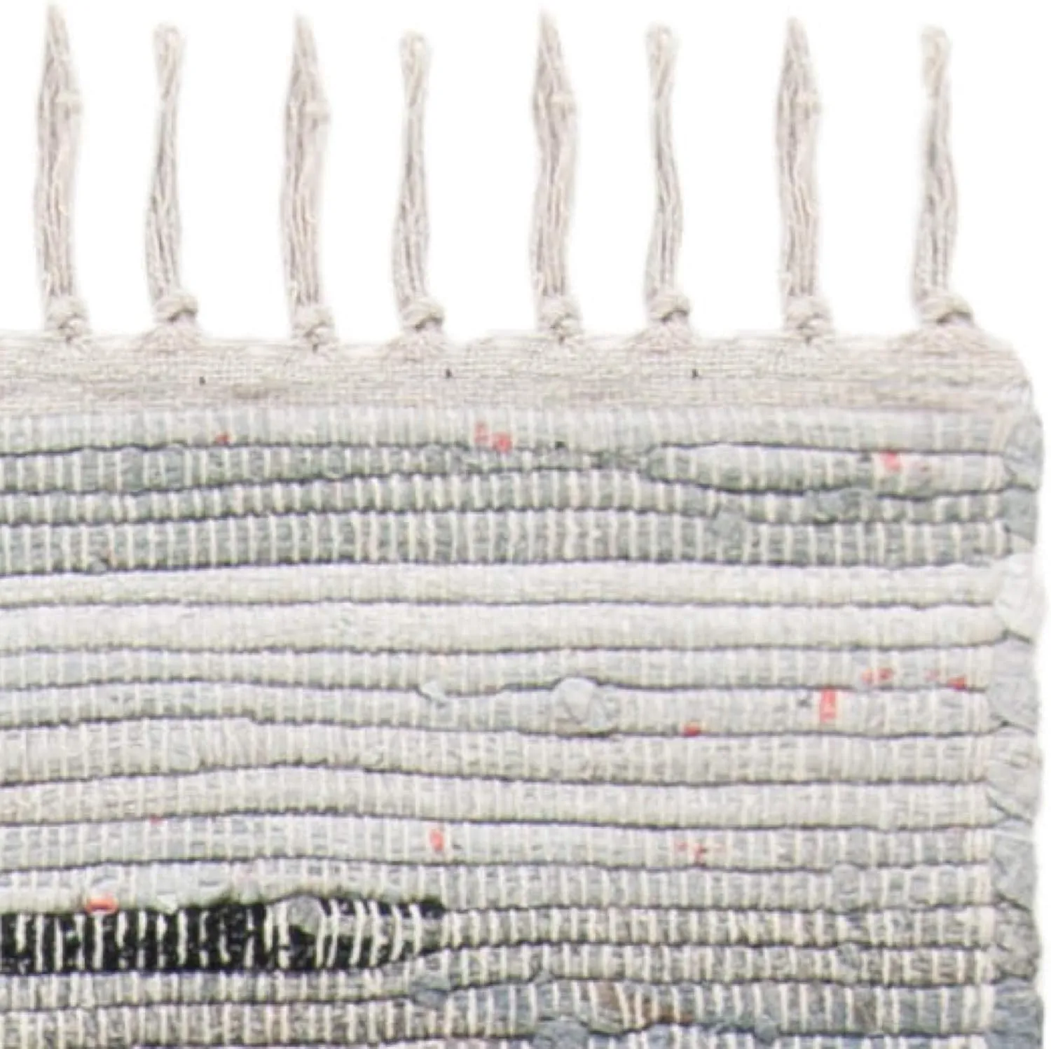 SAFAVIEH Rag Rug Collection Area Rug - 8' x 10', Grey, Handmade Boho Stripe Cotton, Ideal for High Traffic Areas in Living Room, Bedroom (RAR121A)