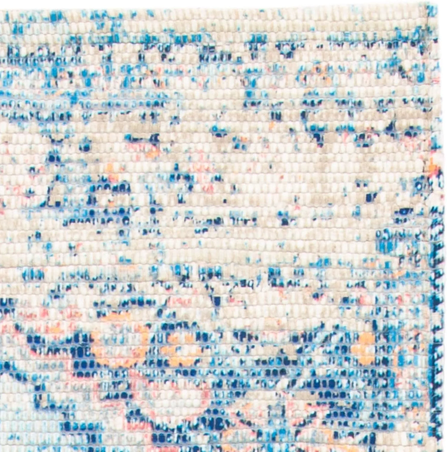 SAFAVIEH Saffron Collection Area Rug - 6' x 9', Blue & Turquoise, Handmade Boho Chic Distressed Cotton, Ideal for High Traffic Areas in Living Room, Bedroom (SFN577A)