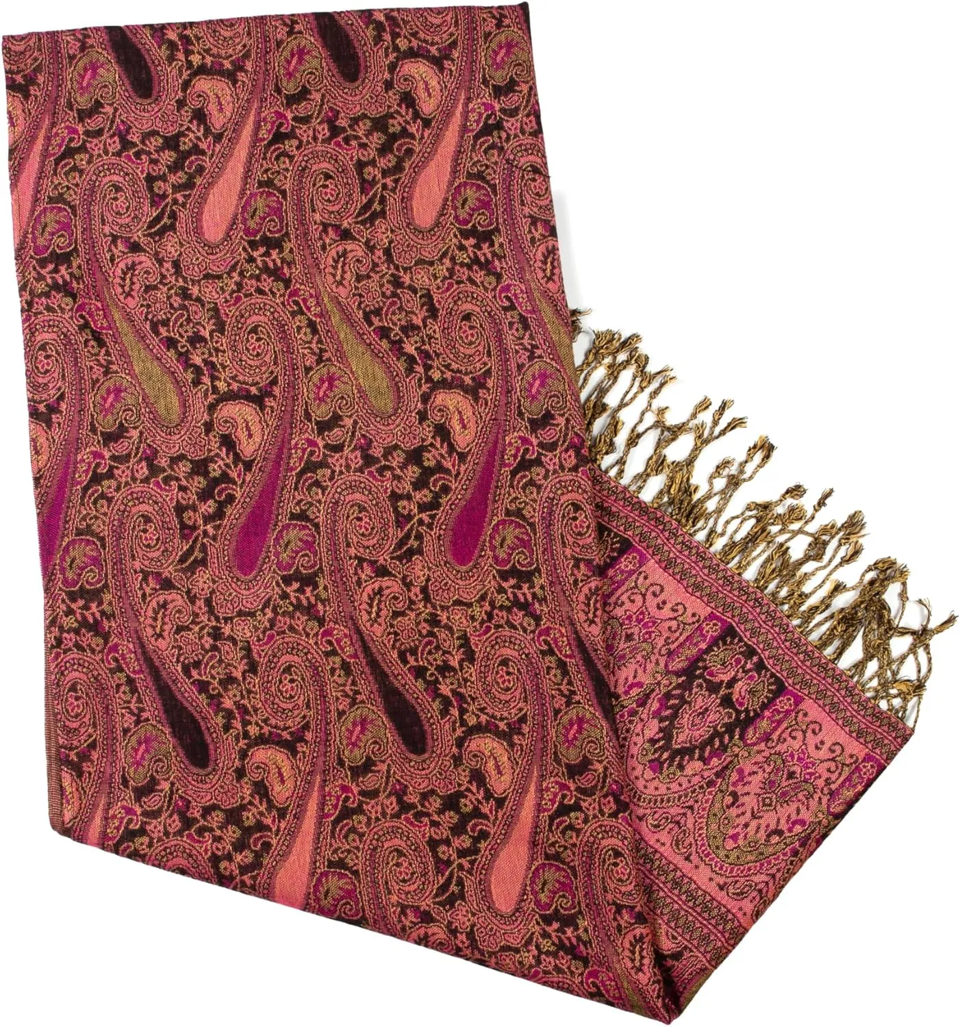 Sakkas Kalin Long Wide Paisley Design Woven Pashmina Shawl Scarf Wrap Stole