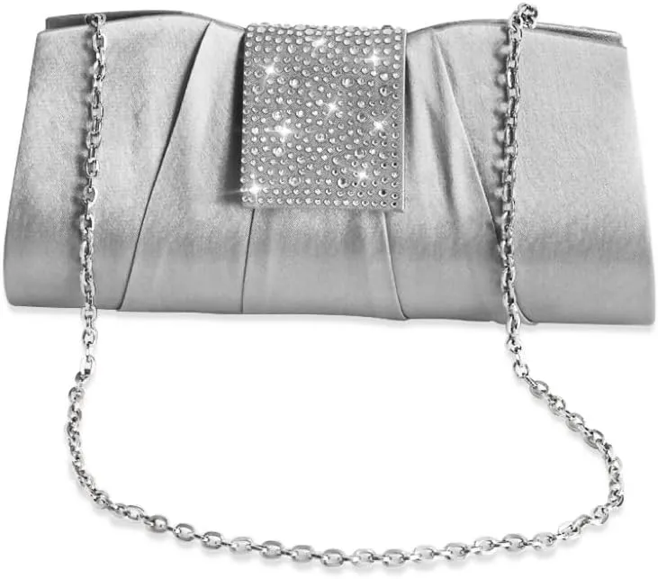 Satin Evening Clutch Purses for Women Formal Wedding Party Handbag Simple Classic Bags