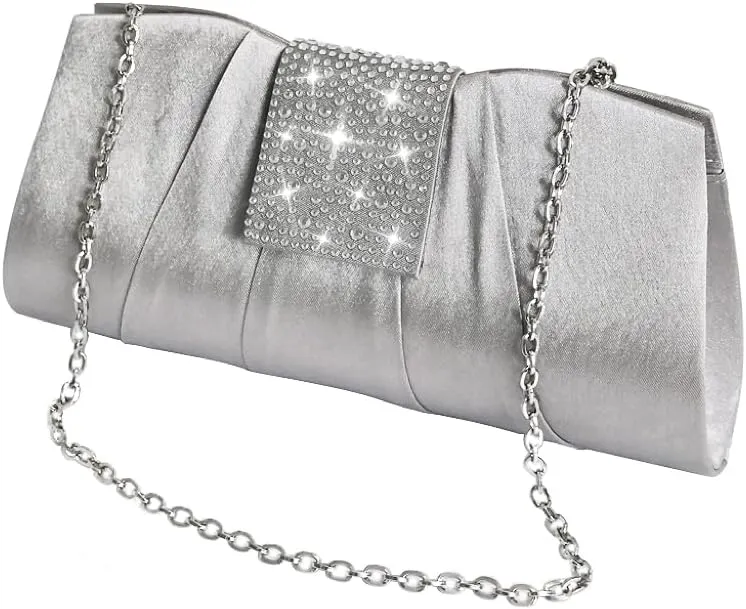 Satin Evening Clutch Purses for Women Formal Wedding Party Handbag Simple Classic Bags