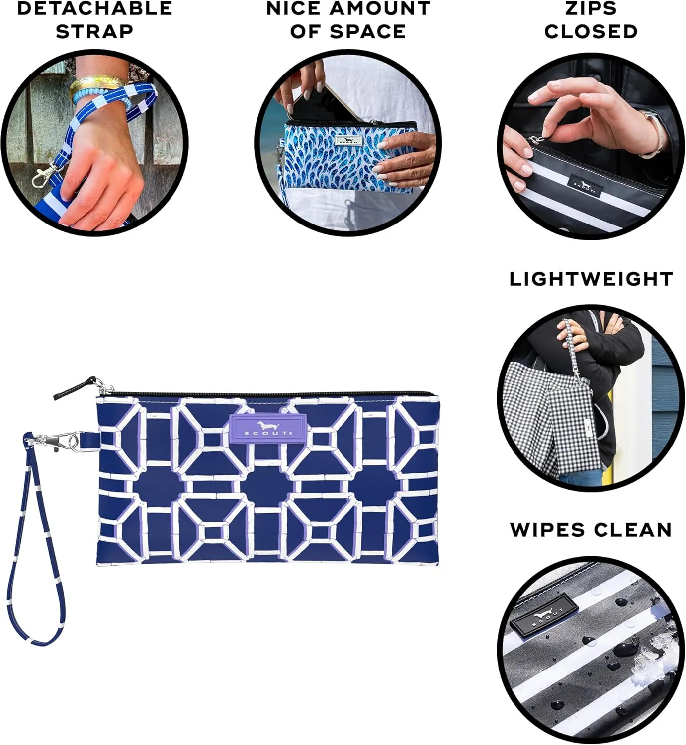 SCOUT Kate Wristlet - Lightweight Hands-Free Wristlet Wallet for Women with Removable Strap - Organizer Pouch